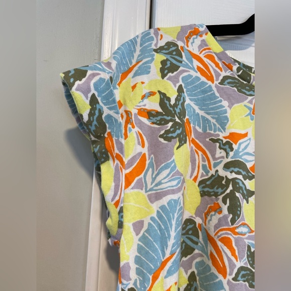 L.L. Bean Signature Size M Rangeley Cotton Tee Scoop Neck Lemon Floral Tee Shirt - Picture 5 of 10